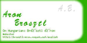 aron brosztl business card